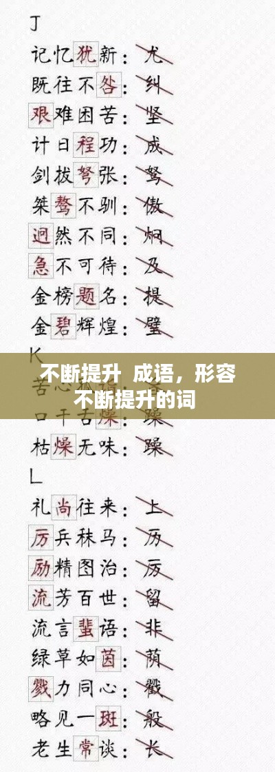 不断提升  成语，形容不断提升的词 
