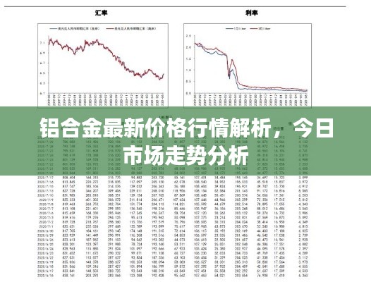 铝合金最新价格行情解析，今日市场走势分析