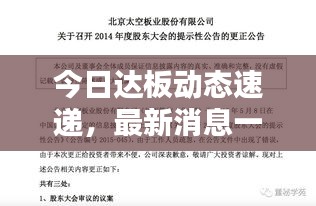 今日达板动态速递，最新消息一览
