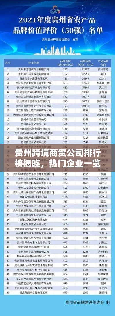 贵州跨境商贸公司排行榜揭晓，热门企业一览