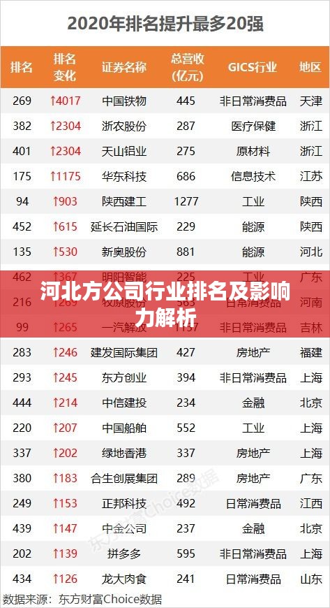 河北方公司行业排名及影响力解析