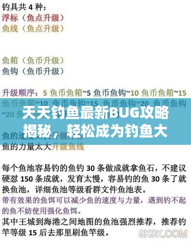 天天钓鱼最新BUG攻略揭秘，轻松成为钓鱼大师！