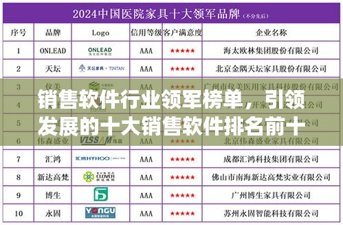 销售软件行业领军榜单，引领发展的十大销售软件排名前十名