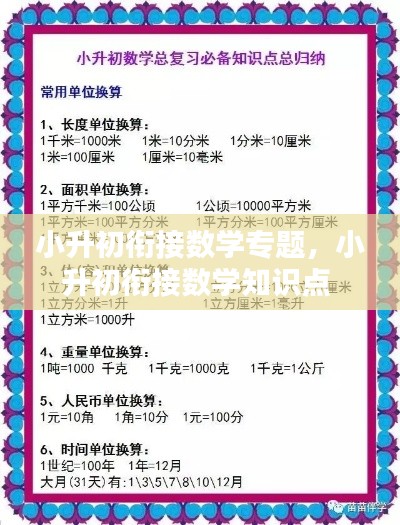 小升初衔接数学专题，小升初衔接数学知识点 