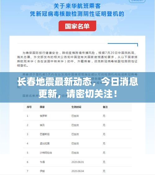 长春地震最新动态，今日消息更新，请密切关注！