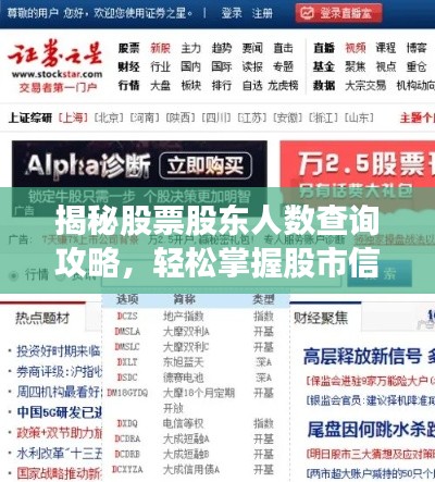 揭秘股票股东人数查询攻略，轻松掌握股市信息！